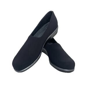 SAS Bliss Slip On Wedge Women 8.5 Slim AAA Black Fabric Comfort 2750-13 USA NIB